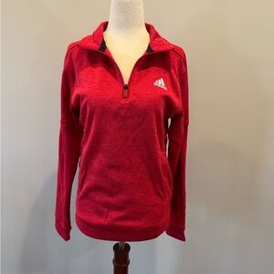 Adidas Women's Red Quarter-Zip Sweatshirt - Size Small